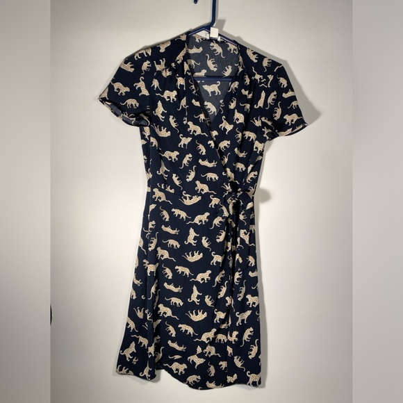 Leopard Print Wrap Midi Dress | J Crew - Picture 3 of 5